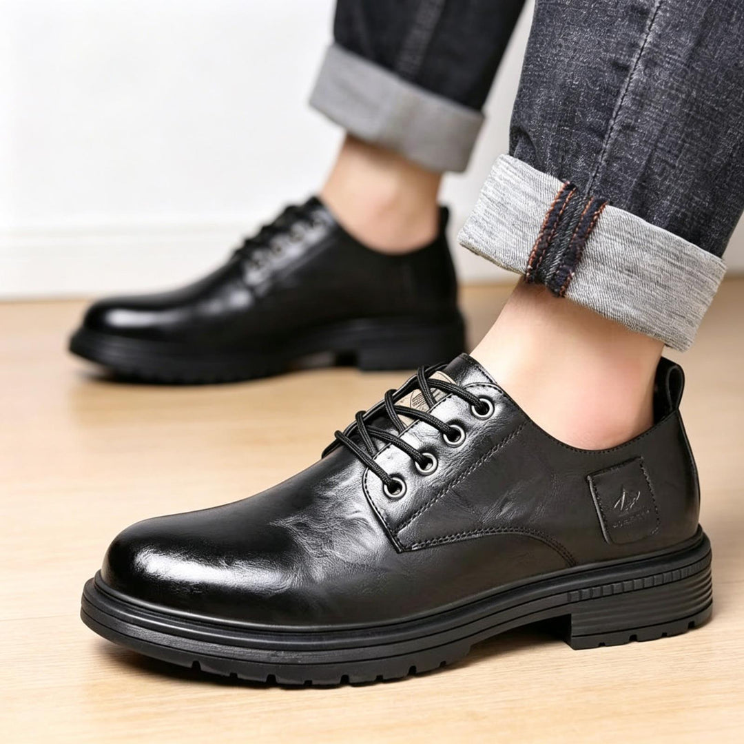 Men's Elegant Leather Lace-Up Shoes Mune Fashion