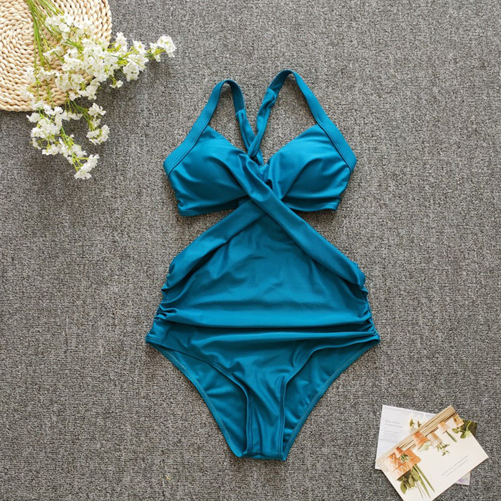 Women's One-Piece Swimsuit with Crossed Design Mune Fashion