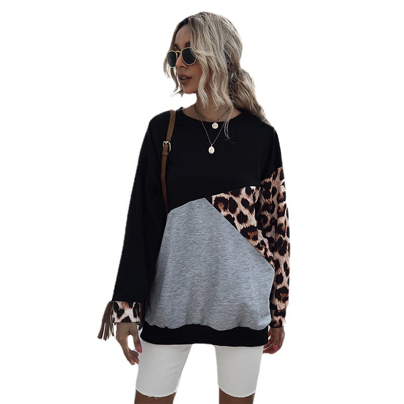 Women Oversize Colorblock Sweatshirt with Leo Sleeves and Round Neck Mune Fashion