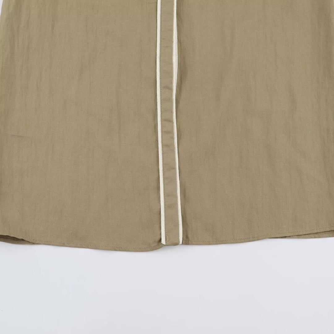 Women's shirt dress with contrast piping and waist belt Mune Fashion