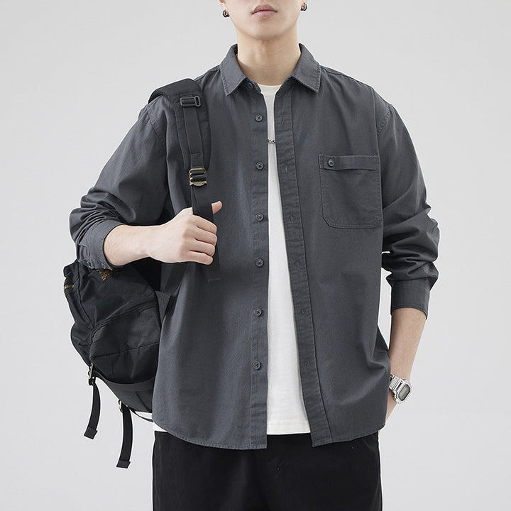 Unisex Oversize Cotton Oxford Shirt with Chest Pocket and Relaxed Fit Mune Fashion