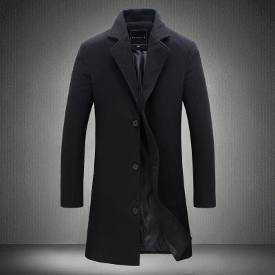 Men's slim Chesterfield coat with classic lapels, quilted lining and side pockets Mune Fashion
