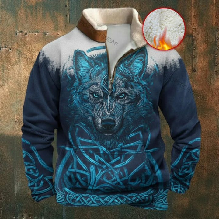 Men's Urban Fleece Pullover with Tree Motif Mune Fashion