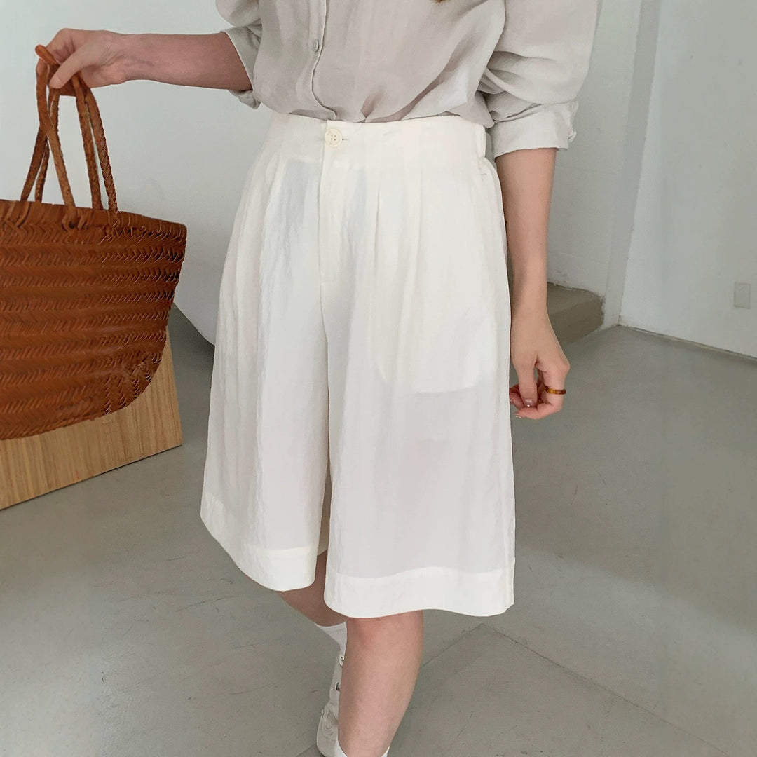 Damen Weite Leinen-Culotte Mune Fashion