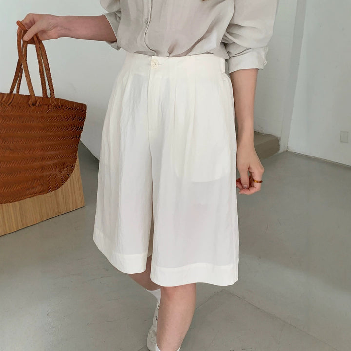 Damen Weite Leinen-Culotte Mune Fashion
