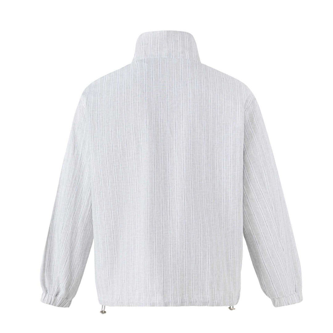 Unisex Short Cut Structured Boxy Blouson Jacket with High Stand Collar and Snap Flap Pockets Mune Fashion
