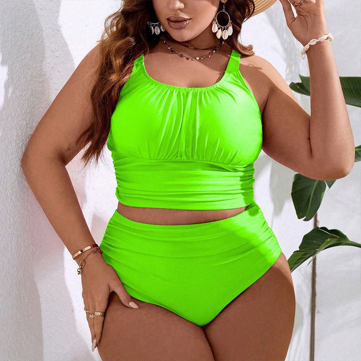 Ladies Tankini with high-waisted briefs and trendy wrap design Mune Fashion