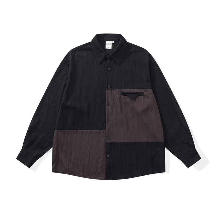 Unisex Oversized Shirt Jacket in Patchwork Design Mune Fashion