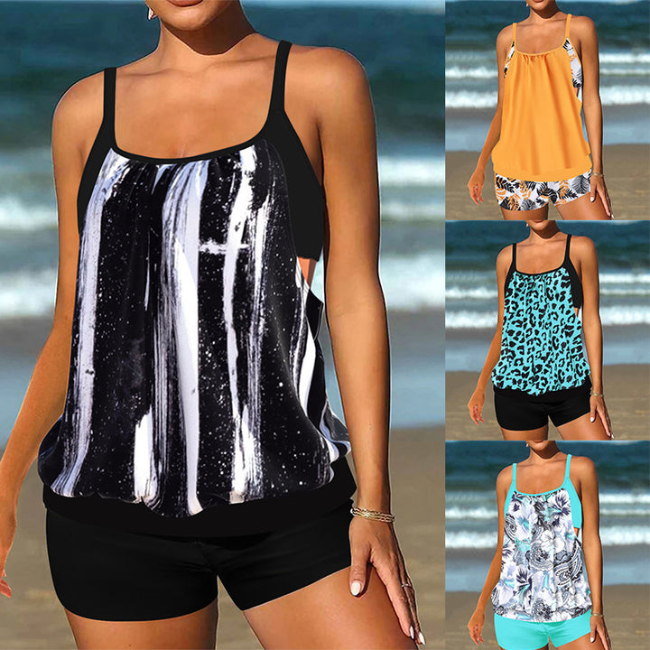 Women’s Leisure Swimsuit with Casual Leopard Print Mune Fashion