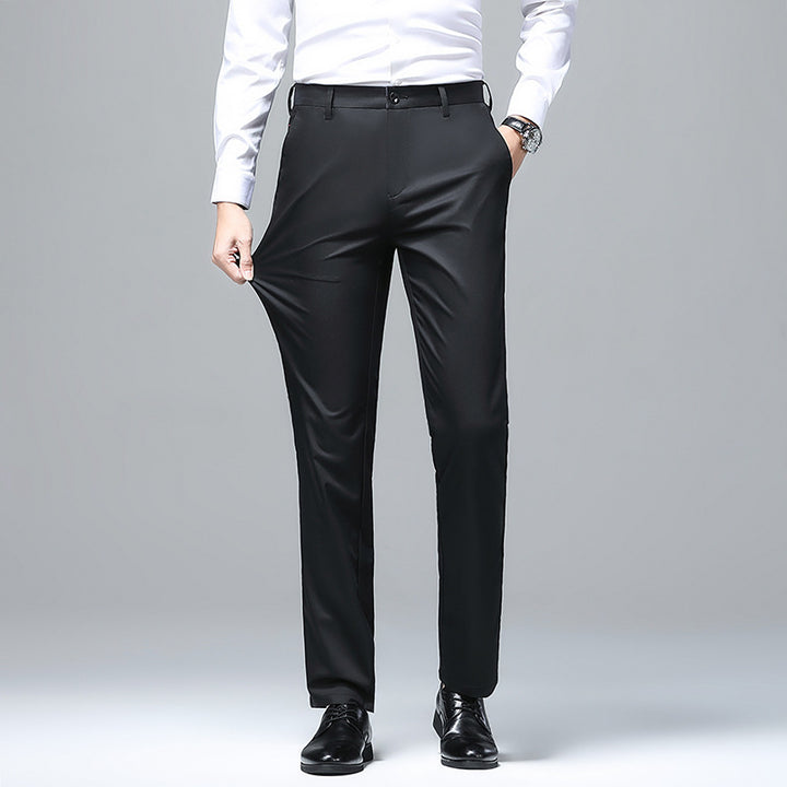 Men's Elegant Slim-Fit Chino Pants with Crease and Stretch Comfort Mune Fashion