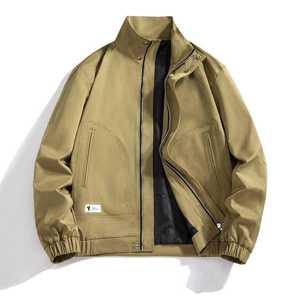 Men's lightweight canvas bomber jacket in pilot cut with stand-up collar and elastic cuffs Mune Fashion