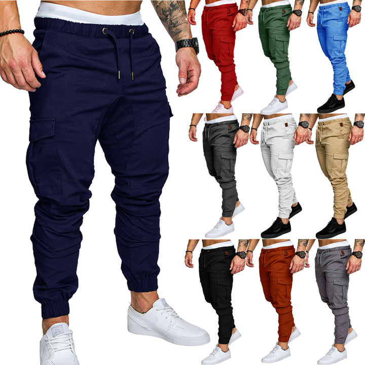 Men Tapered Cargo Jogger with elastic waistband, drawstring and pouch pockets Mune Fashion