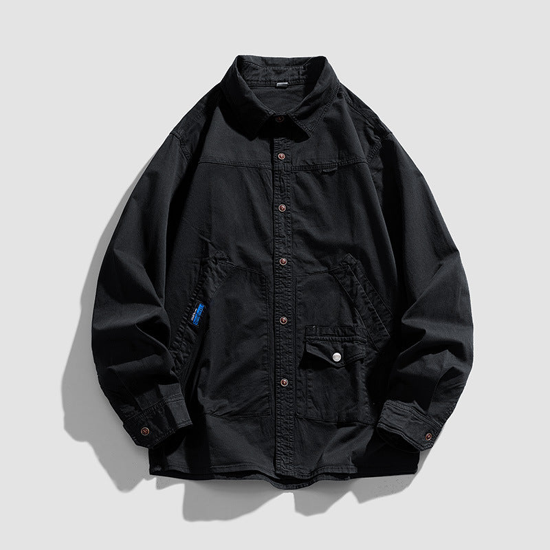 Men's utility overshirt made of sturdy cotton twill with multiple pockets Drune