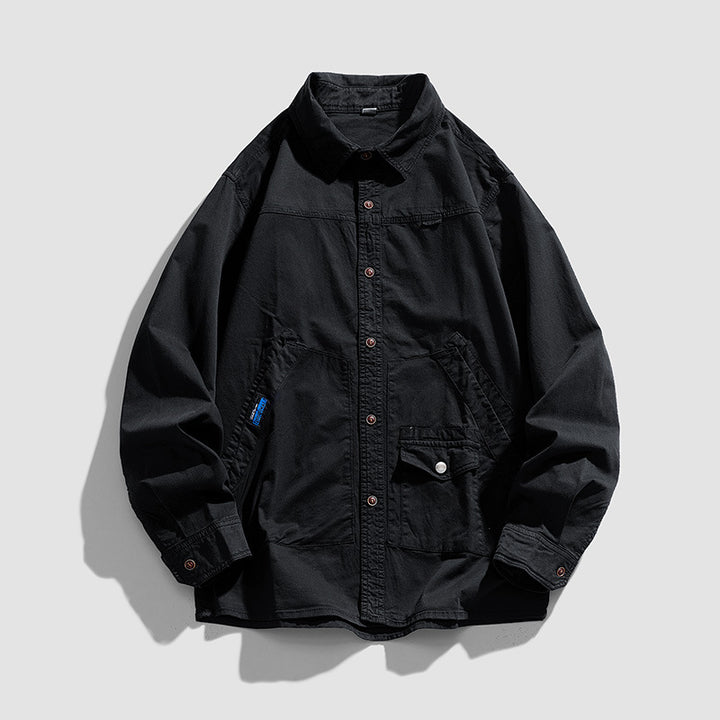 Men's utility overshirt made of sturdy cotton twill with multiple pockets Drune