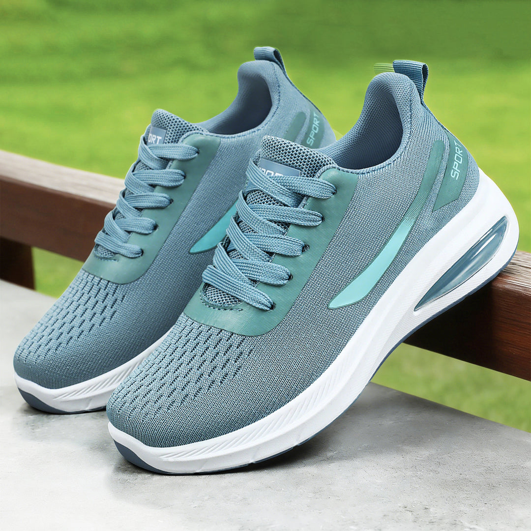 Women's breathable knit comfort sneakers with visible air chamber and shock-absorbing platform sole Mune Fashion