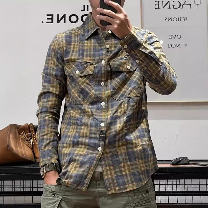 Men's Checkered Cotton Shirt Mune Fashion