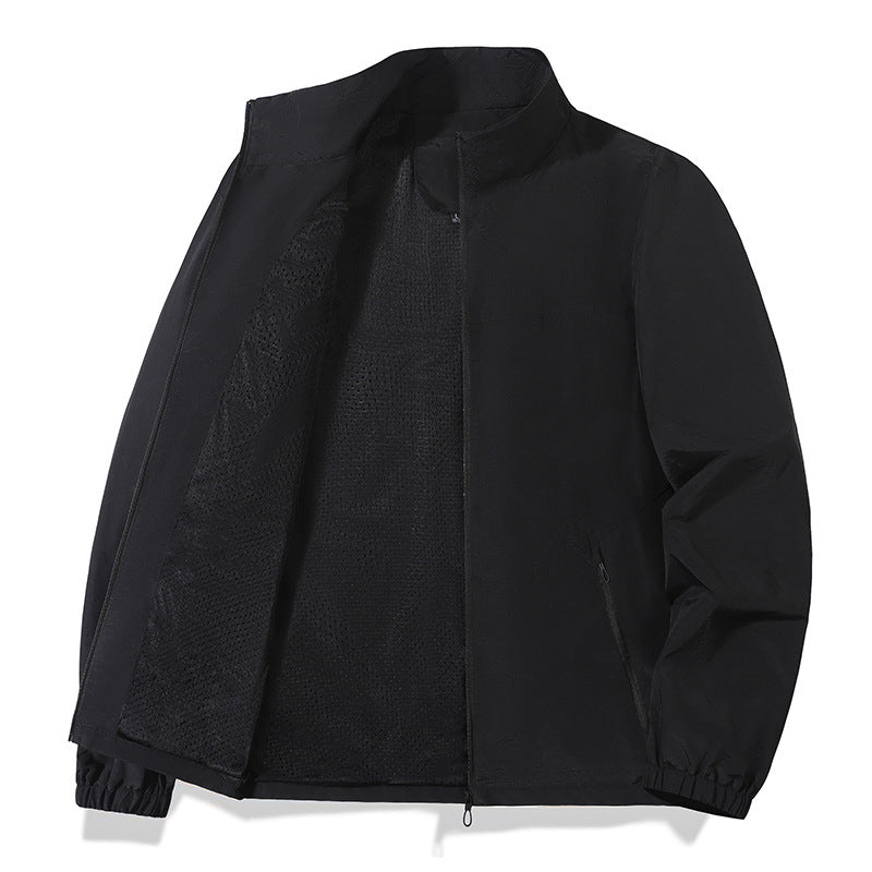 Men's Lightweight Transitional Jacket with High Collar and Practical Pockets Mune Fashion