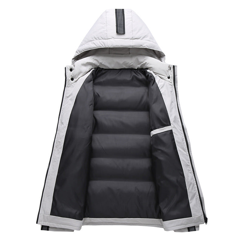 Men's quilted thermal hooded jacket in urban sports style with contrast sleeves Mune Fashion