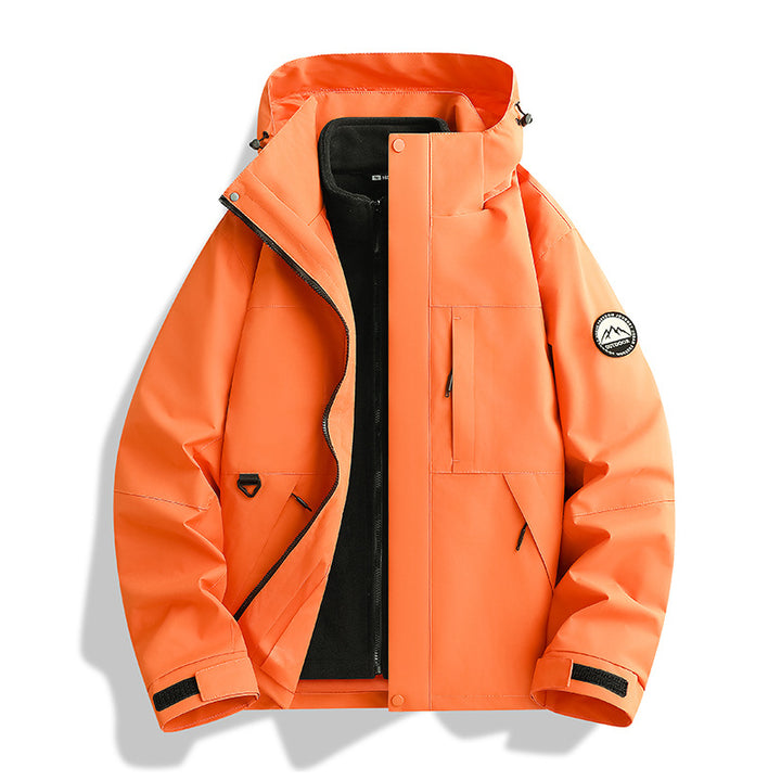 Women's Water-Repellent Parka with Removable Fleece Inner Jacket and Hood Mune Fashion