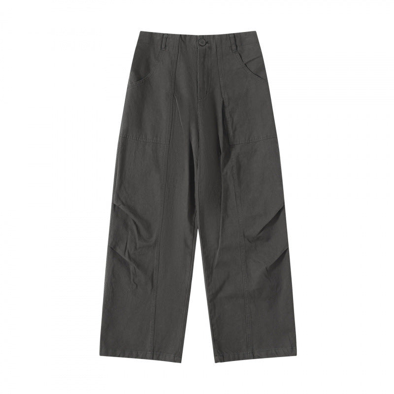 Women High-Waist wide Cargo Pants with dividing seams and patch pockets Mune Fashion