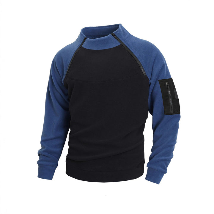 Men's nan technical fleece half-zip pullover with asymmetric shoulder zippers and zippered arm pocket Mune Fashion