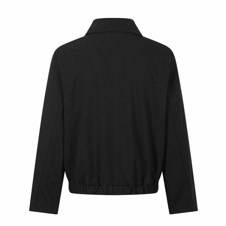Ladies short blouson in overshirt style with distinctive shirt collar and metal hook closure Mune Fashion