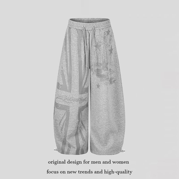 Women's extra-wide culotte sweatpants with a high comfort waistband, drawstring, and adjustable hem closures Mune Fashion