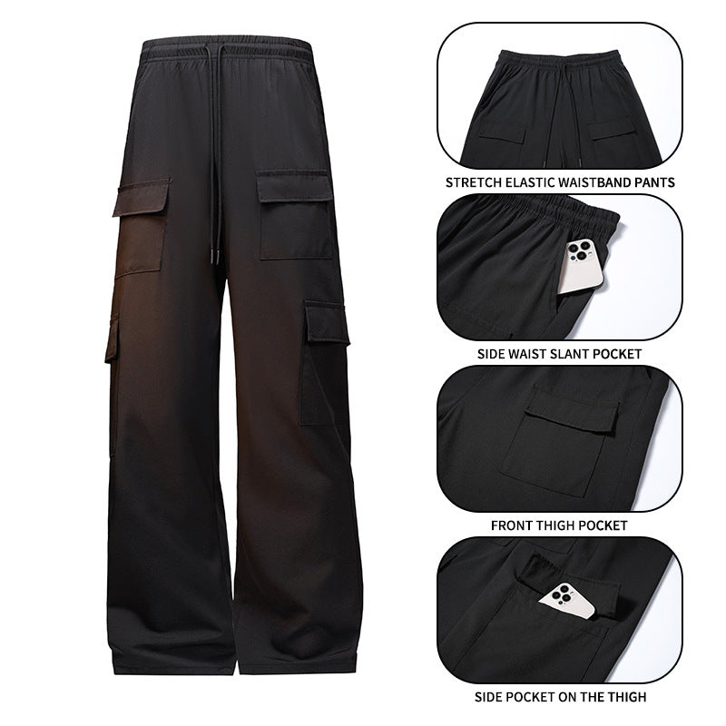 Men's Fashion Cargo Pants with Elastic Waistband and Practical Pockets Mune Fashion