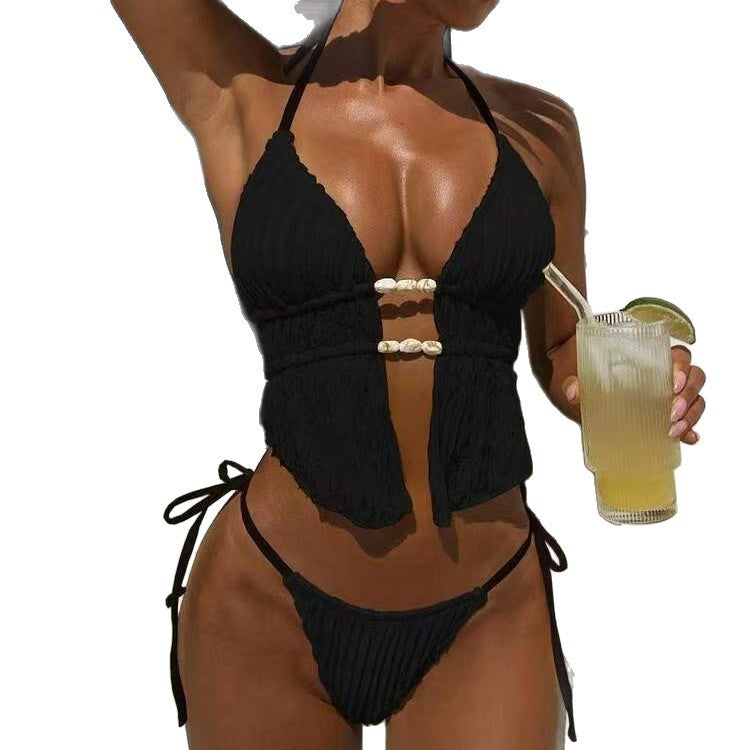 Women's bikini set with creative ruffle details and elegant ties Mune Fashion