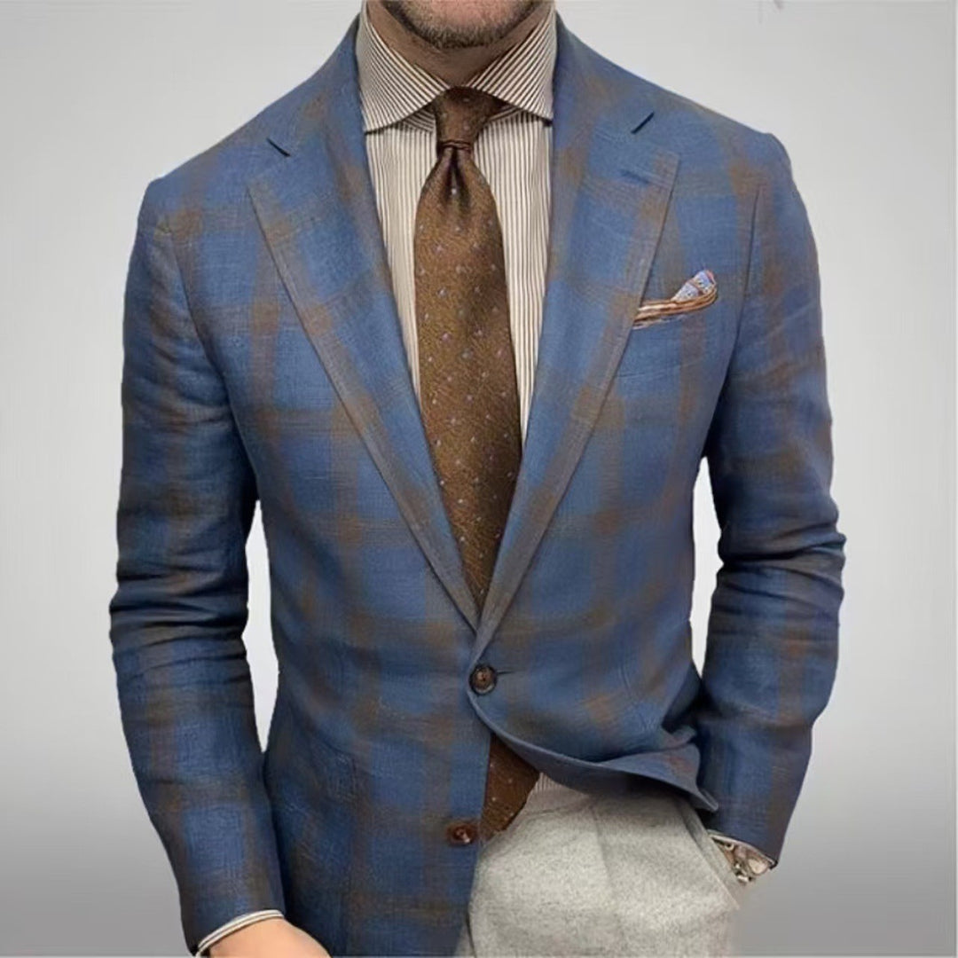 Men's tailored blazer with Glencheck pattern and single-button silhouette Mune Fashion