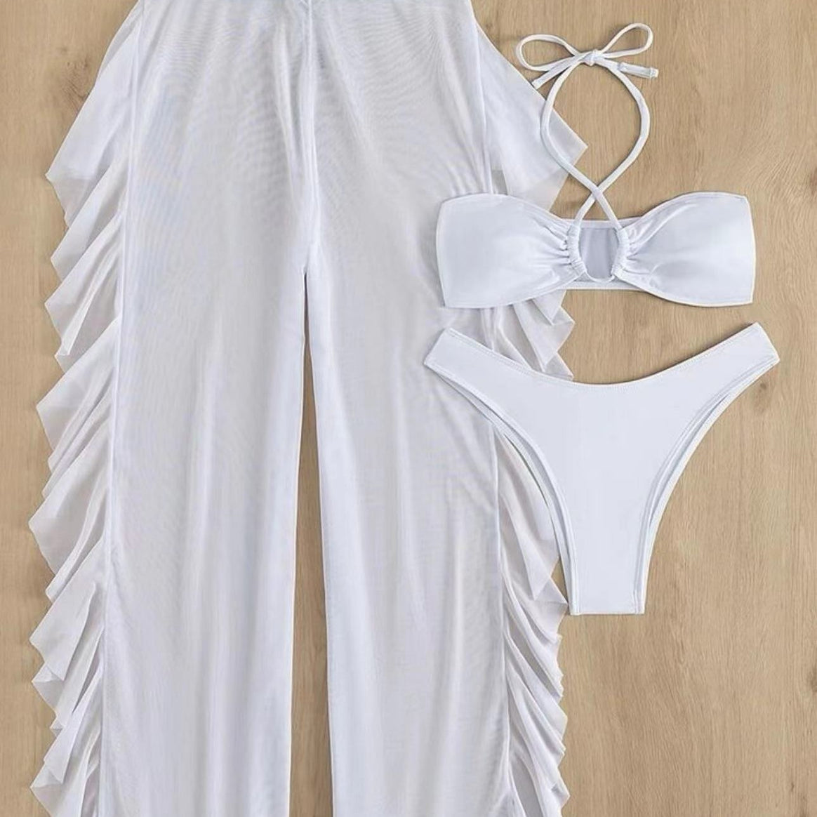 Women Bikini Set with airy ruffle pants Mune Fashion