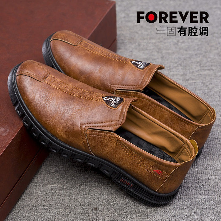 Men's Comfortable Slip-On Leather Shoes Mune Fashion