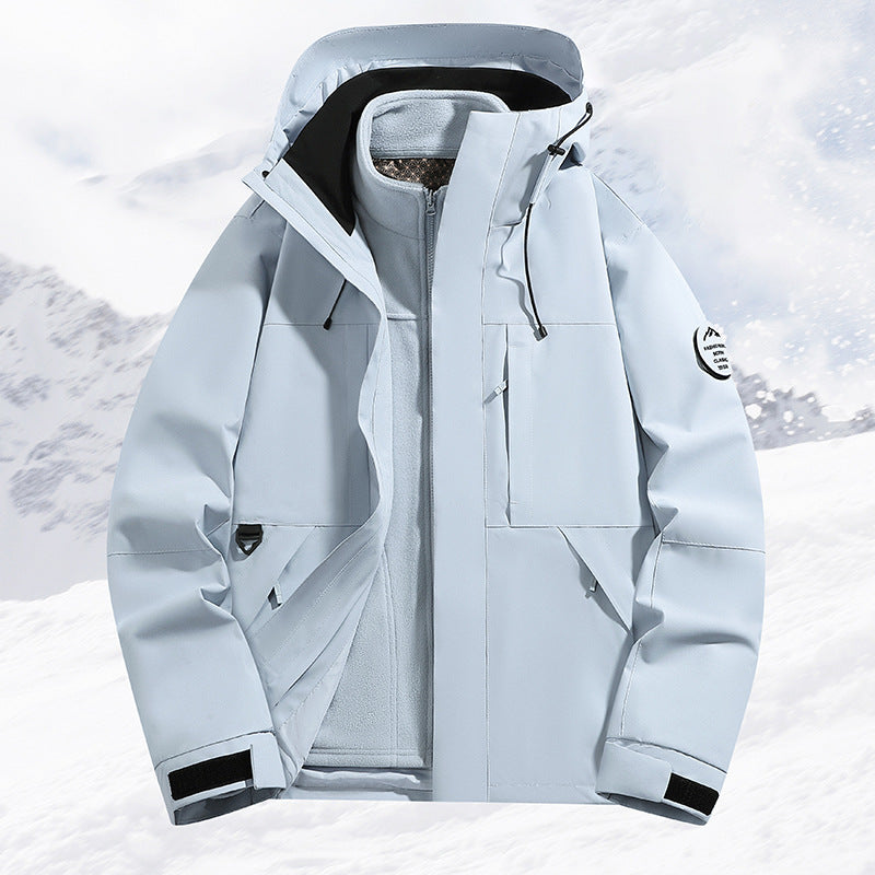 Men's layered snow sports jacket with breathable membrane and adjustable hood Mune Fashion