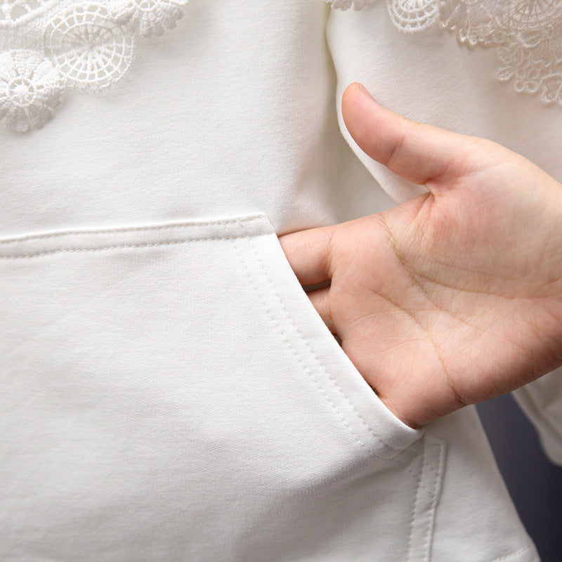 Women's sweatshirt with extended lace Mune Fashion