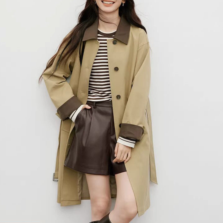 Women's Stylish Trench Coat with Contrasting Details Mune Fashion