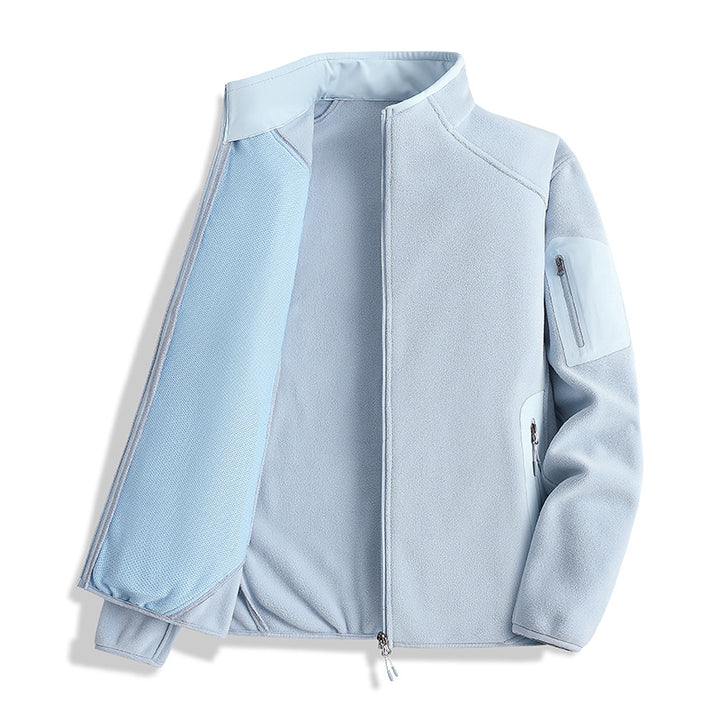 Men's fleece jacket with stand-up collar and softshell inserts Mune Fashion