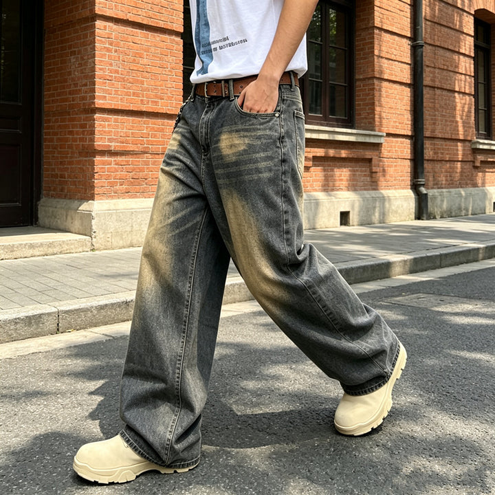 Men Comfortable Wide Cut Jeans Mune Fashion