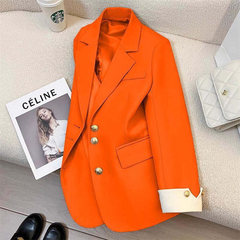 Women's Elegant Blazer with Gold Button Details Mune Fashion