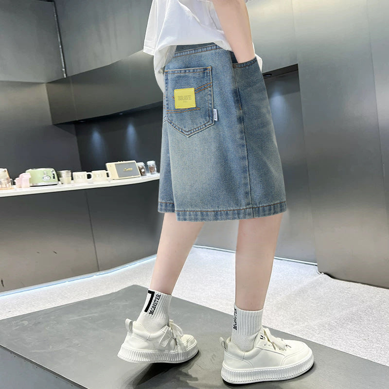 Boys Denim Shorts with Unique Design Mune Fashion