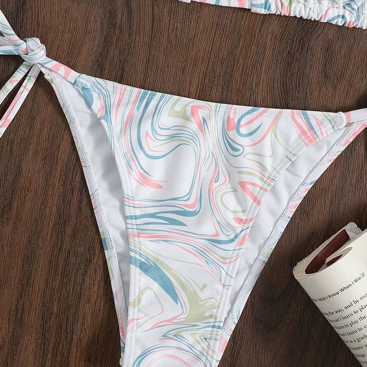 Women's triangle bikini with playful tie band Mune Fashion