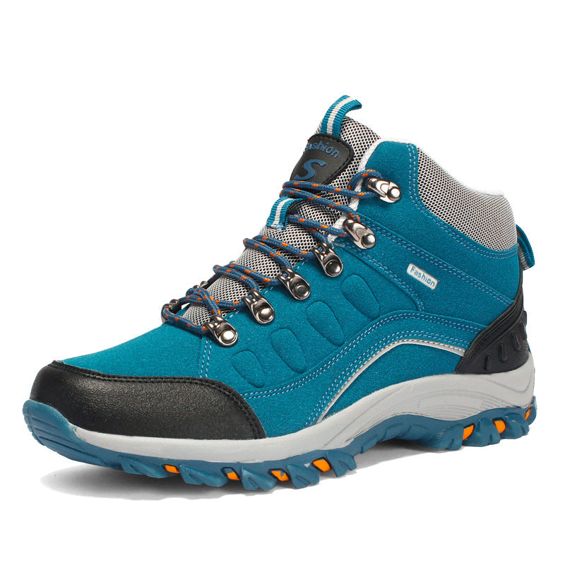 Women's ankle-high trekking boots with suede look, metal hook lacing, and grippy multi-zone profile sole Mune Fashion