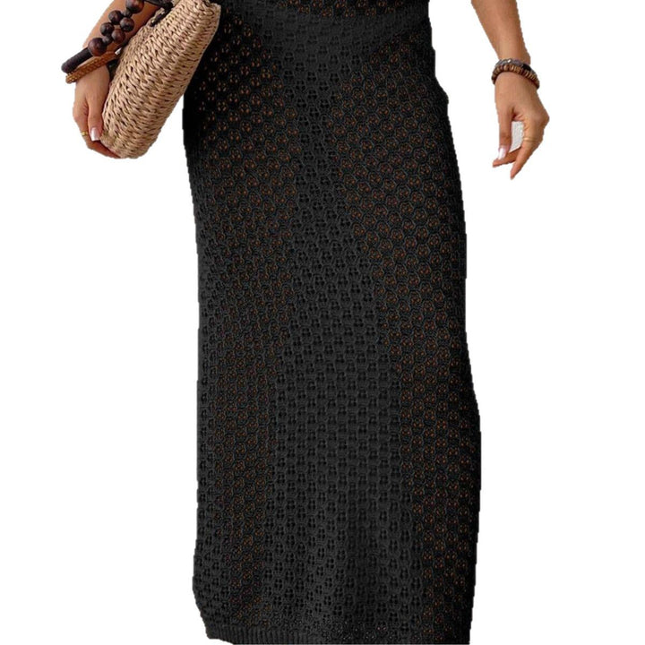Women’s midi dress made of loose crochet material Mune Fashion