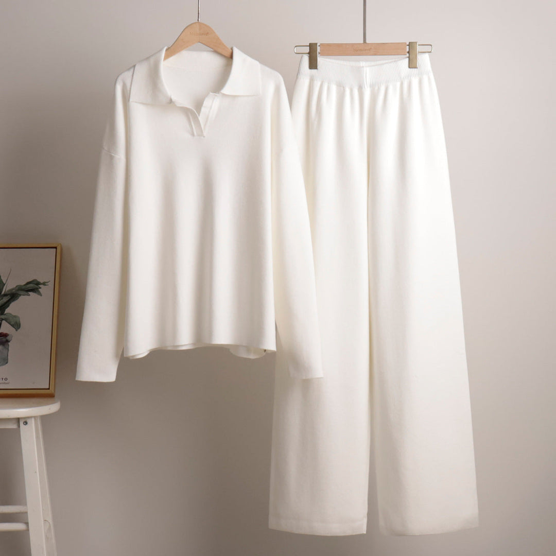 Mune | Lounge Set with Wide Pants and Polo Shirt