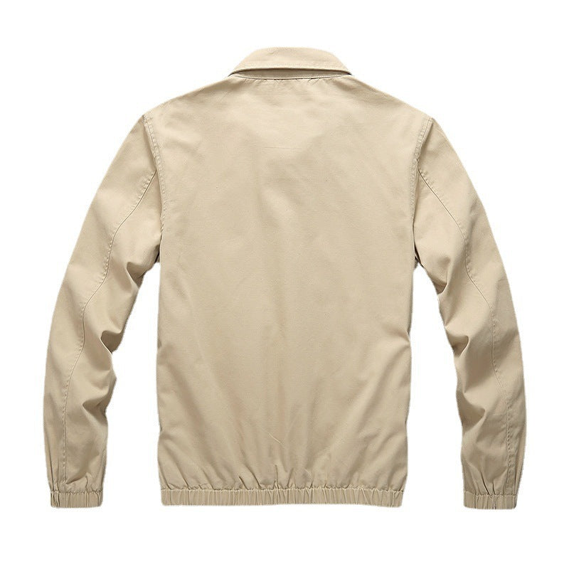 Men's Lightweight Harrington Jacket with Zipper, Stand Collar and Elastic Cuffs Mune Fashion