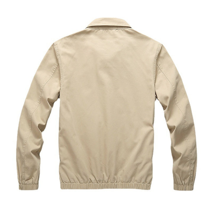 Men's Lightweight Harrington Jacket with Zipper, Stand Collar and Elastic Cuffs Mune Fashion