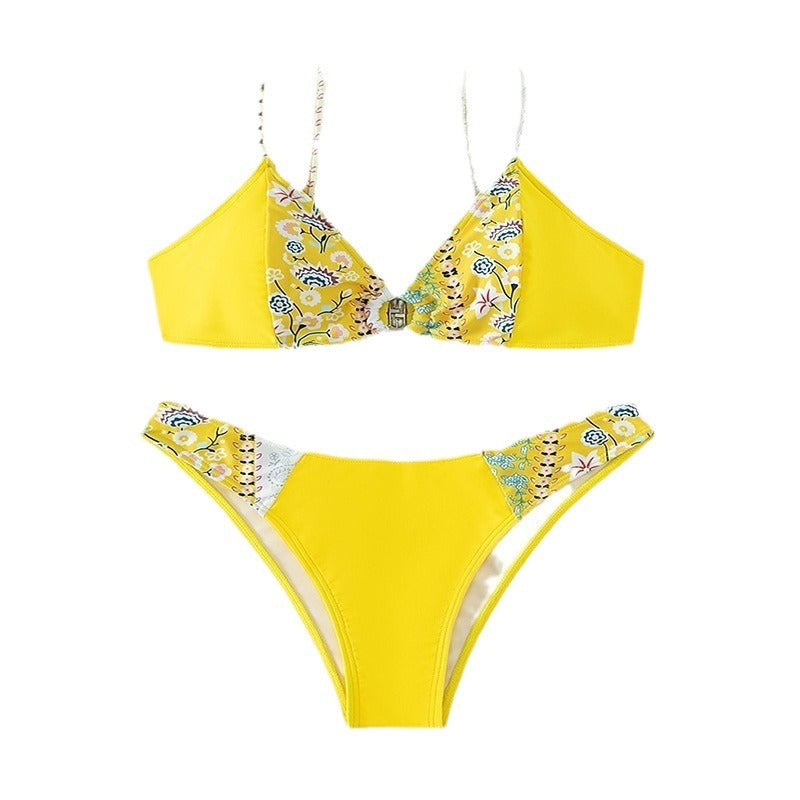 Women's bikini set with floral design and high-cut brief Mune Fashion