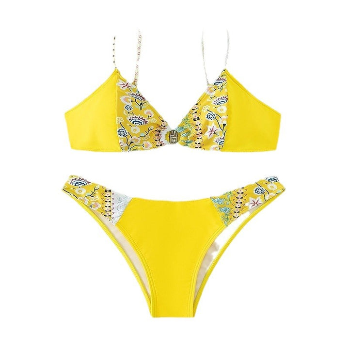 Women's bikini set with floral design and high-cut brief Mune Fashion