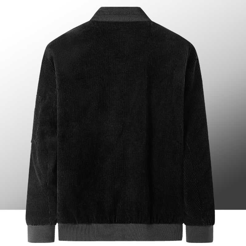 Men's corduroy bomber jacket with lightweight thermal lining and utility arm pocket Mune Fashion