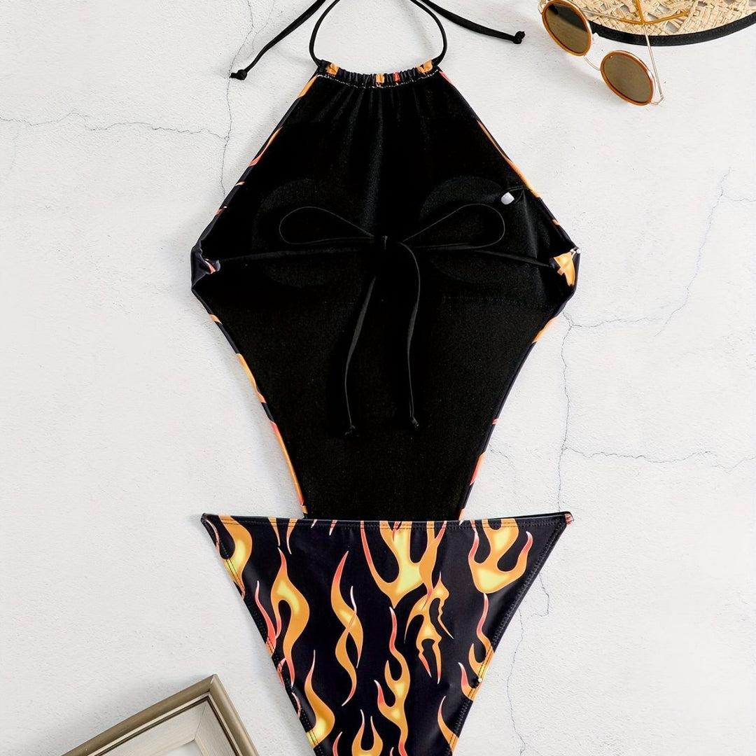 Women's swimsuit with fiery patterns Mune Fashion