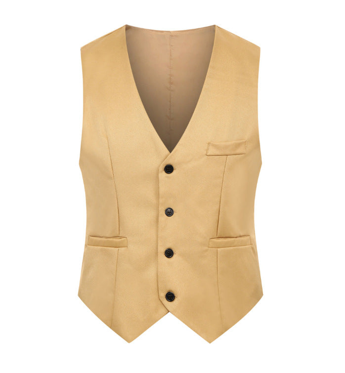 Men's Elegant Business Vest with V-Neck and Tailored Silhouette Mune Fashion